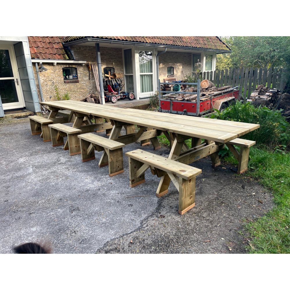 Picknicktafel Green 260 cm + Easystep-In en rolstoelvriendelijk Picknicktafel Green 260 cm + Easystep-In en rolstoelvriendelijk
