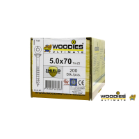 Tuinhoutschroef 5x70/40 Woodies Ultimate Shield 200st deeldraad