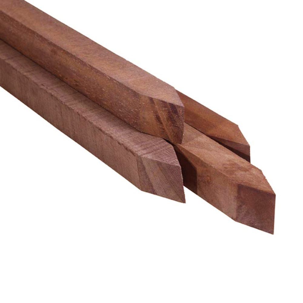 Hardhout 60x60mm 275 cm gepunt Hardhout 60x60mm 275 cm gepunt